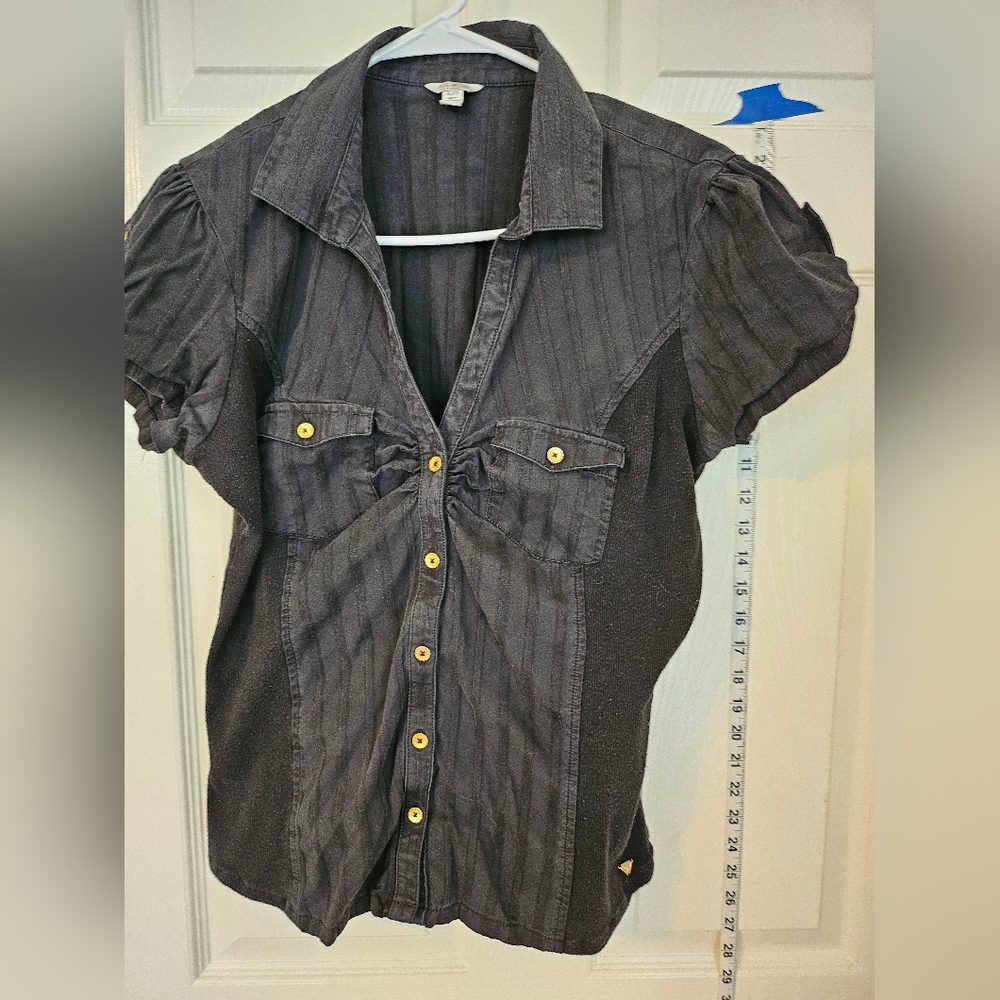 Women's Black Button-Up Shirt